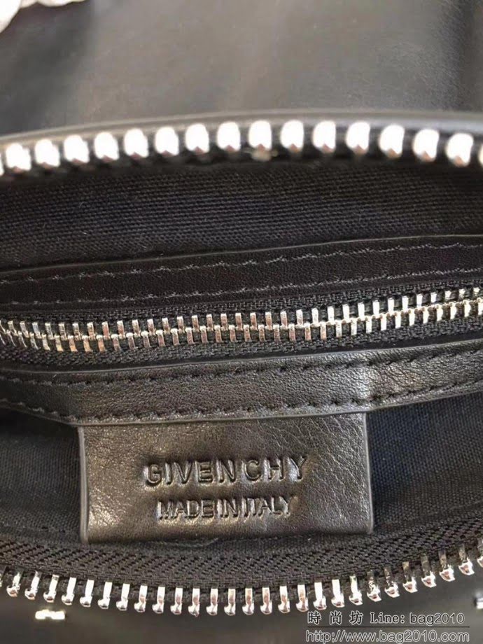 GlVENCHY紀梵希 潘多拉 黑色綿羊皮 銀色五金 100%純棉布 黑色 可手提 肩背  tsg1075